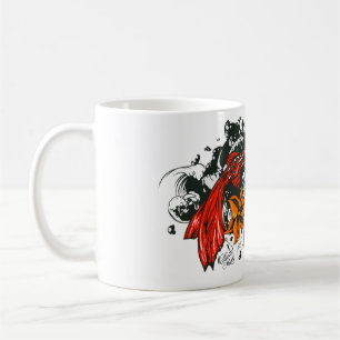 Poisson koi fish tattoo old school style coffee mug
