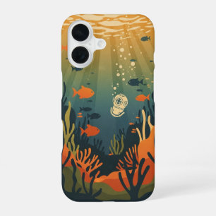 Poissons rétro minimalistes iPhone 16 case