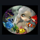 Poissons Volants: Arc-en-Ciel ART PRINT rococo pop<br><div class="desc">Part of my "Poissons Volants" series ("Flying Fish)" - combining my love with sea creatures and Rococo era portraiture - we have "Arc-en-Ciel". Translating as "Rainbow" this painting features a beautiful maiden with fish in a rainbow spectrum of color - violet, indigo, blue, green, yellow, orange, red - all with...</div>