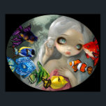 Poissons Volants: Arc-en-Ciel ART PRINT rococo pop<br><div class="desc">Part of my "Poissons Volants" series ("Flying Fish)" - combining my love with sea creatures and Rococo era portraiture - we have "Arc-en-Ciel". Translating as "Rainbow" this painting features a beautiful maiden with fish in a rainbow spectrum of color - violet, indigo, blue, green, yellow, orange, red - all with...</div>