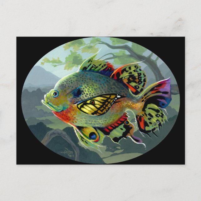 "Poissons Volants : Étude II" Postcard (Front)