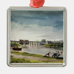 Poissy, from 'Views on the Seine', engraved by Tho Metal Ornament