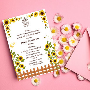 Poite Janeu Upanayanam Hindu Holy Thread Blue Gold Invitation