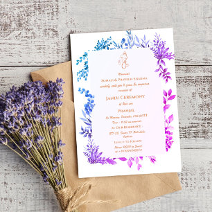 Poite Janeu Upanayanam Hindu Holy Thread Blue Gold Invitation