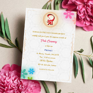 Poite Janeu Upanayanam Hindu Holy Thread Floral Invitation