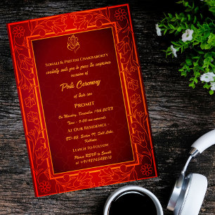 Poite Janeu Upanayanam Hindu Holy Thread Floral Invitation