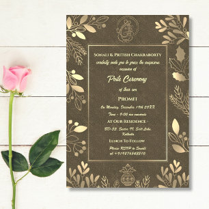 Poite Janeu Upanayanam Hindu Holy Thread Floral Invitation