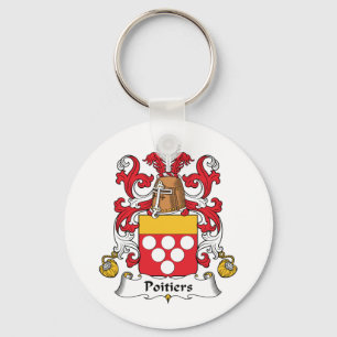 Poitiers Family Crest Key Ring