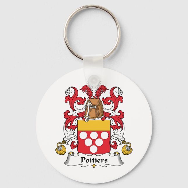 Poitiers Family Crest Key Ring (Front)