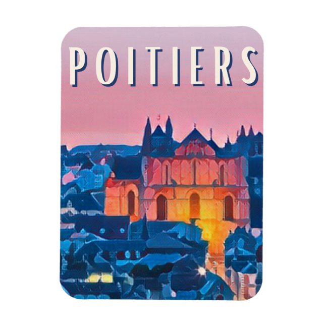 Poitiers Photo Vintage  Magnet (Vertical)