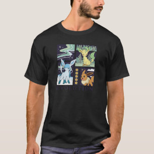 Pok mon Eevee Glaceon Leafeon Evolution Ice Grass T-Shirt