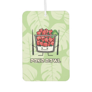 Poke bowl Hawaii raw fish salad chopsticks aku Car Air Freshener