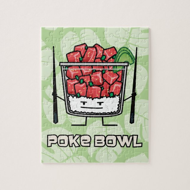 Poke bowl Hawaii raw fish salad chopsticks aku Jigsaw Puzzle (Vertical)