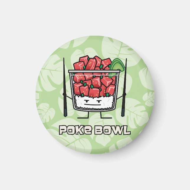 Poke bowl Hawaii raw fish salad chopsticks aku Magnet (Front)