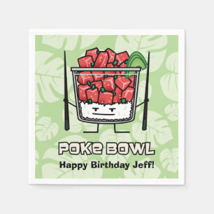 Poke bowl Hawaii raw fish salad chopsticks aku Napkin