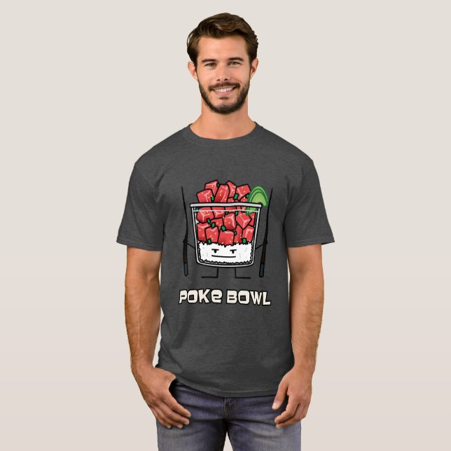 Poke bowl Hawaii raw fish salad chopsticks aku T-Shirt (Front Full)