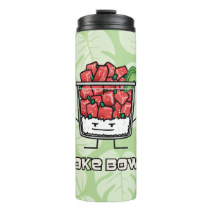 Poke bowl Hawaii raw fish salad chopsticks aku Thermal Tumbler