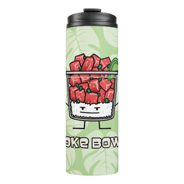 Poke bowl Hawaii raw fish salad chopsticks aku Thermal Tumbler (Front)