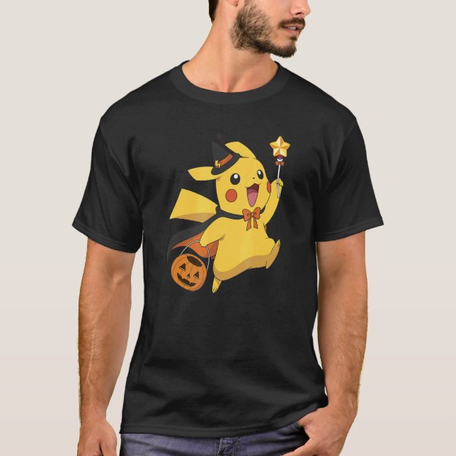 Pokémon Halloween Pikachu Trick or Treating T-Shirt (Front)