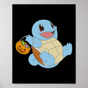 Pokémon Halloween Squirtle With His Trick Or Treat Poster