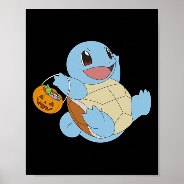 Pokémon Halloween Squirtle With His Trick Or Treat Poster (Front)