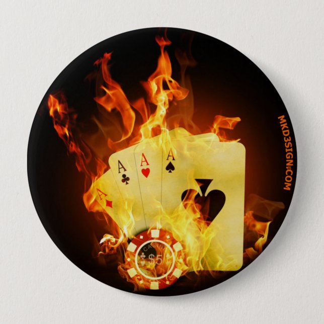 Poker 10 Cm Round Badge (Front)