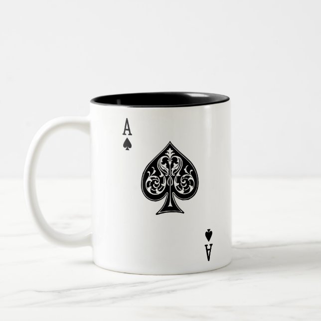 Poker Ace Card Two-Tone Coffee Mug (Left)