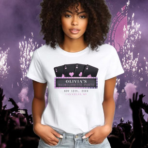 Poker Aces Pink & Black Bachelorette Party T-Shirt