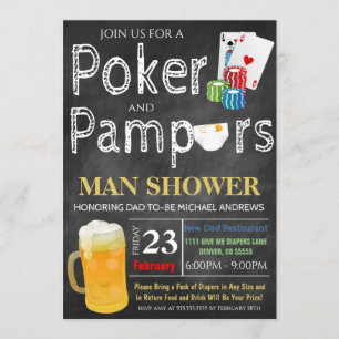 Poker and Beer Baby Shower Invitation