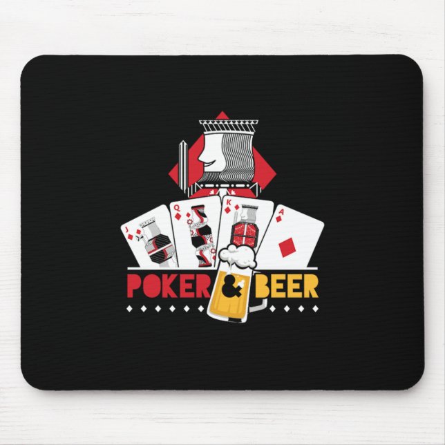 Poker And Beer King Tiles Casino Poker Player Gift Mouse Pad (Front)