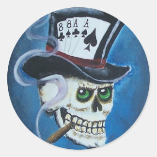 poker art 2 011 classic round sticker