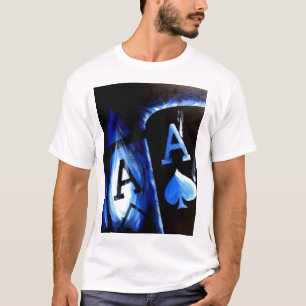 Poker Art Blue Flame Pocket Aces Las Vegas T-shirt