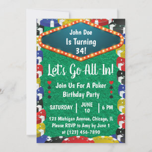Poker Birthday Party Invitation