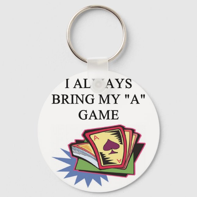 poker bridge card game joke key ring (Front)