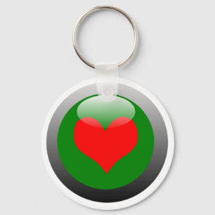 Poker Button - Heart Key Ring