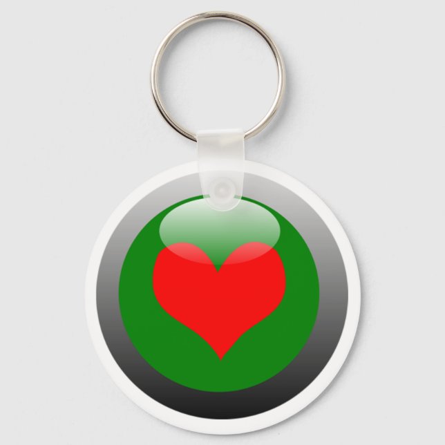 Poker Button - Heart Key Ring (Front)
