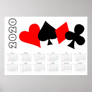 Poker Calendar 2020 Poster