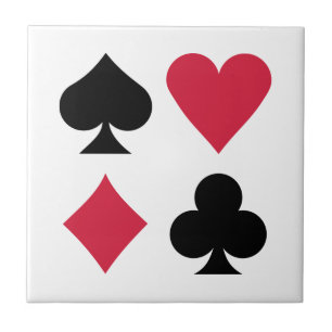 Poker card deck colours ceramic tile