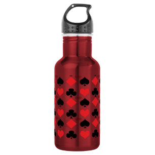 Poker Card Games Clubs Hearts Diamonds Spades  532 Ml Water Bottle