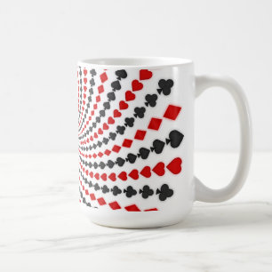 Poker Card Suits Spiral: Coffee Mug: Black Jack Mug