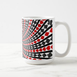 Poker Card Suits Spiral: Coffee Mug: Black Jack Mug