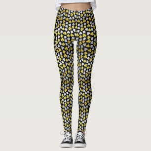 Poker Card Suits Vegas Casino Gambler Gold Silver Leggings