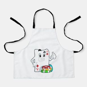 Poker card with Poker chips Apron