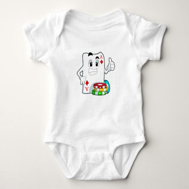 Poker card with Poker chips Baby Bodysuit (Front)