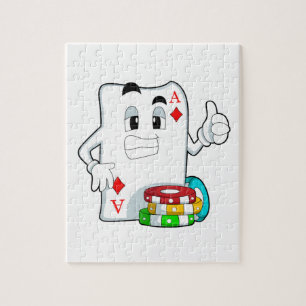 Poker card with Poker chips Jigsaw Puzzle