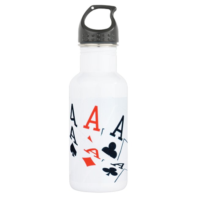 Poker, Cards Aces, 532 Ml Water Bottle (Front)