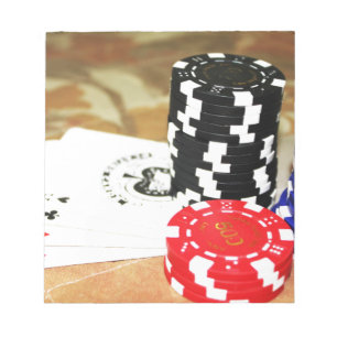 Poker Cards Aces Chips Gambling Casino Win Game Notepad