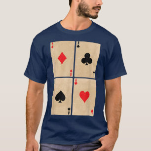 Poker Cards Aces Diamonds Spades Cross Hearts T-Shirt