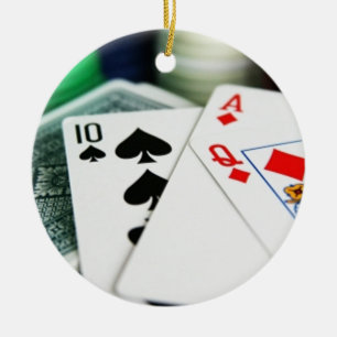 Poker Cards Ceramic Tree Decoration