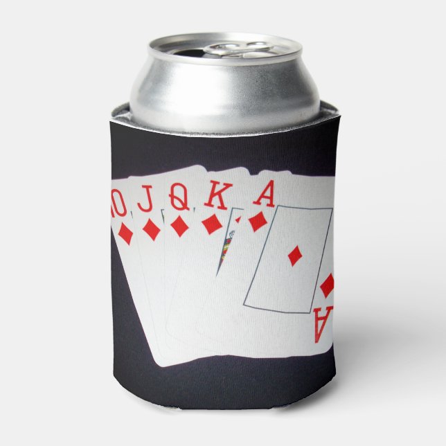 Poker Cards Diamond Straight Flush, Can Cooler (Can Front)